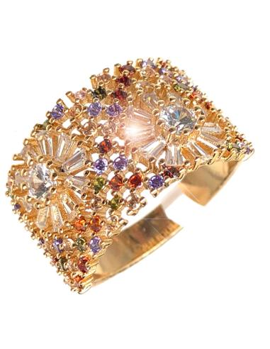 ANILLOS DORADOS PARA MUJER CON PEDRERIA FINA DE COLOR