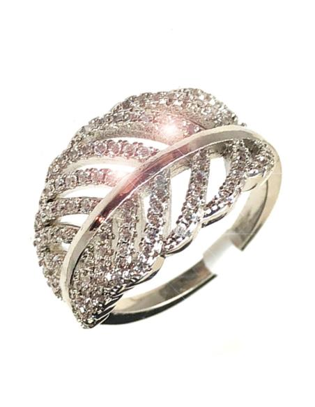 ANILLOS DE HOJAS PLATEADAS DE BISUTERIA FINA PARA MUJER