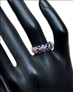 ANILLOS DE MUJER PLATEADOS CON PRECIOSO DISEÑO MULTICOLOR
