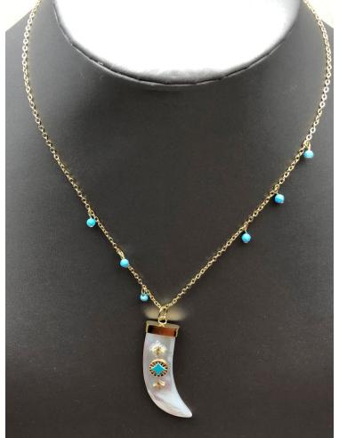 COLLARES CORTOS DE MUJER CON FABULOSO COLMILLO DE NACAR