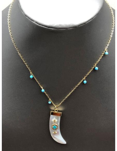 COLLARES CORTOS DE MUJER CON FABULOSO COLMILLO DE NACAR
