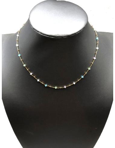 COLLARES DE ACERO DORADO EN TONOS PASTEL PARA TU OUTFIT