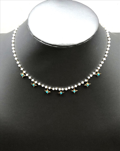 COLLARES CORTOS DE MUJER BLANCOS CON...