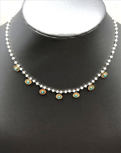 COLLARES CORTOS DE MUJER BLANCOS CON...