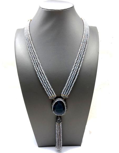 BONITOS COLLARES LARGOS CON COLGANTE DE PIEDRA Y CASCADA