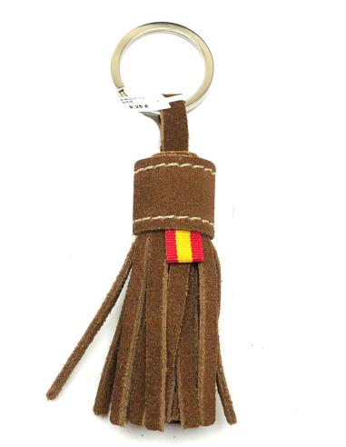 LLAVEROS DE HOMBRE EN PIELMARRONES CON LA BANDERA DE ESPAÑA
