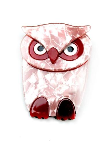 BROCHES ORIGINALES PARA MUJER DIVERTIDO BUHO ROSA
