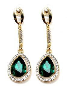 PENDIENTES DE MUJER VERDES PRECIOSO DISEÑO DE FIESTA
