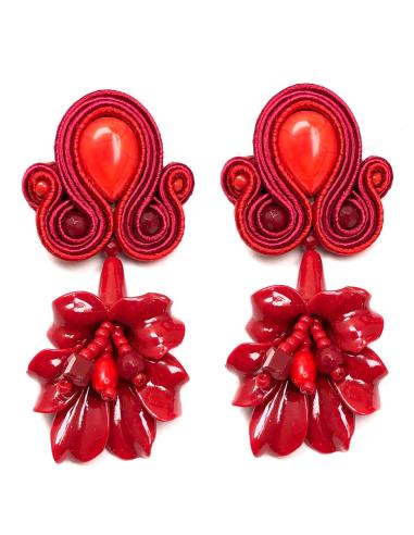 PENDIENTES LARGOS ROJOS CON LOS QUE LUCIR TU TRAJE DE FLAMENCA