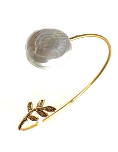 FINAS PULSERAS CON BAÑO DE ORO DECORADAS CON PERLA