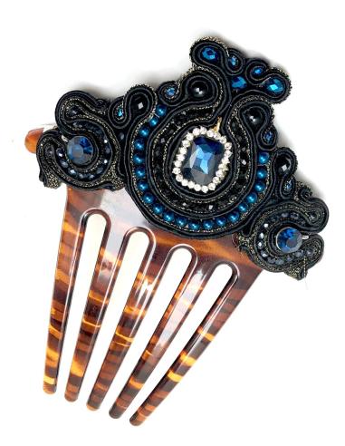 PEINETAS ORIGINALES EN AZUL NOCHE BISUTERIA HECHA A MANO ONLINE