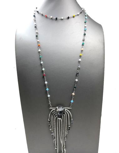 COLLARES LARGOS PLATEADOS CON BONITO...