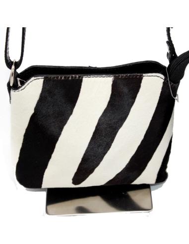 BOLSO PIEL MUJER DE BANDOLERA PIEL DE POTRO CEBRA