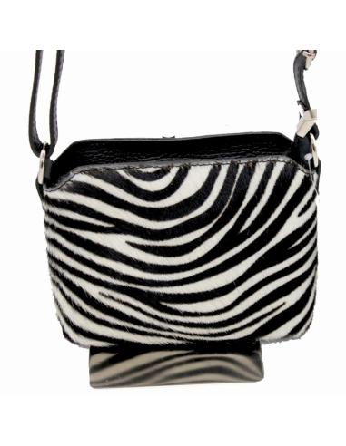 BOLSO PIEL MUJER DE BANDOLERA PIEL DE POTRO CEBRA