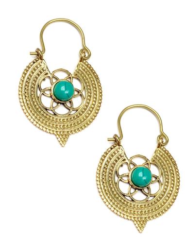 PENDIENTES DORADOS PARA MUJER CON PIEDRAS SEMIPRECIOSAS