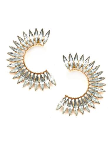 PENDIENTES DE MUJER FABULOSO DISEÑO DE MEDIO ARO PARA FIESTA