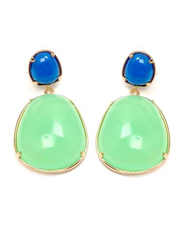 PENDIENTES DE BISUTERIA PRECIOSO DUO DE COLOR VERDE Y AZUL