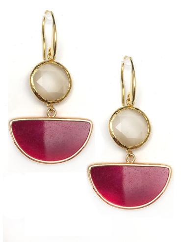 PENDIENTES LARGOS FUCSIAS PERFECTOS PARA BODAS Y EVENTOS