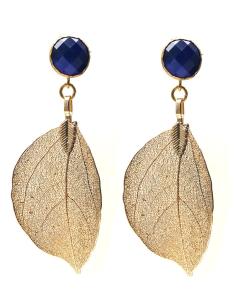 PENDIENTES PARA BODAS DORADOS CON ELEGANTES HOJAS