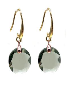 PENDIENTES DE MUJER CON LAGRIMA DE CRISTAL DE JOYERIA FUCSIA
