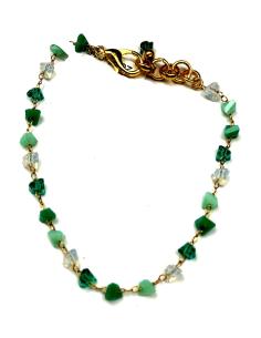 PULSERAS DORADAS DE BISUTERIA FINA EN TONOS VERDES