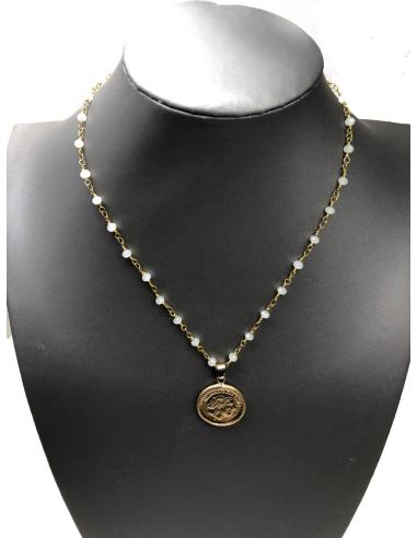 COLLARES DE MUJER CON BONITA MONEDA DORADA DE BISUTERIA FINA