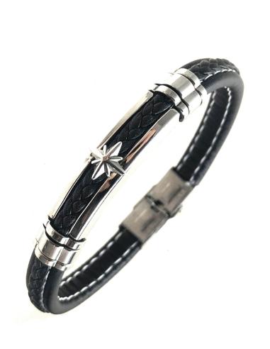 PULSERAS HOMBRE CON ESTRELLA ROSA DE LOS VIENTOS