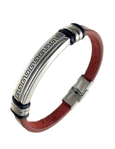 PULSERAS DE HOMBRE DE ACERO Y CORREA DIBUJO DE LAGARTO