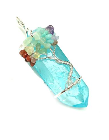 COLLARES MUJER LARGOS AZULES CON PRECIOSO COLGANTE CON ARBOL DE LA VIDA