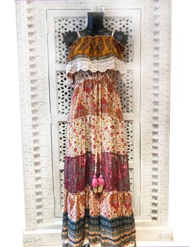 VESTIDOS LARGOS DE VERANO EN SEDA TARDE, NOCHE  O PLAYA - JD