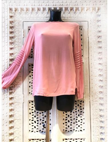BLUSAS MUJER SENCILLAS  DE VESTIR COLOR ROSA ONLINE