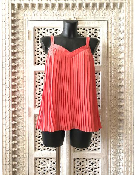 BLUSAS MUJER SENCILLAS  DE VESTIR COLOR CORAL ONLINE