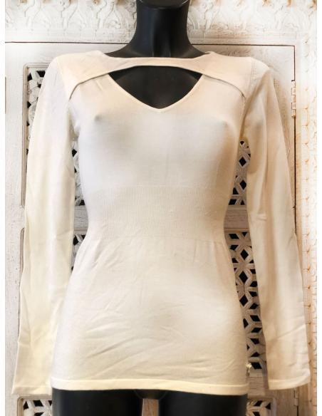 JERSEYS MUJER DE PUNTO CON CUELLO DE PICO