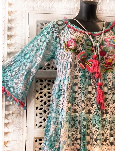 VESTIDOS CORTOS DE VERANO TARDE NOCHE Y PLAYA ENCAJES Y PASAMANERIA