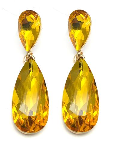 PENDIENTES MUJER AMARILLOS DE CRISTAL, TE QUEDARAN ESTUPENDOS