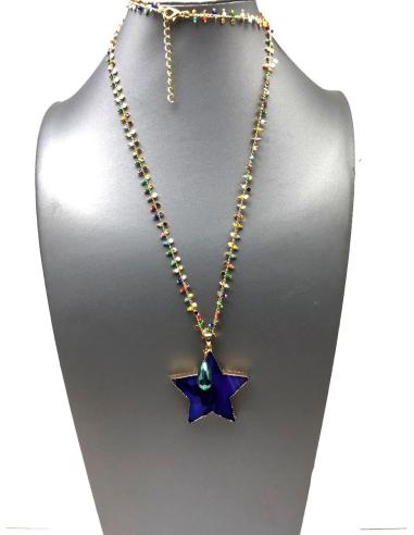 COLLARES ORIGINALES CON ALEGRES COLORES Y COLGANTE DE ESTRELLA MORADA