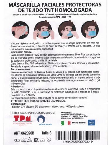 MASCARILLAS HIGIENICAS HOMOLOGADAS...