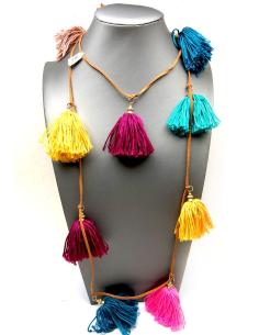 COLLARES BONITOS Y DIVERTIDOS CON FLECOS EN MULTICOLOR