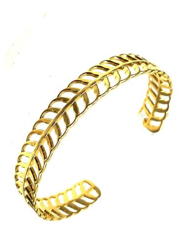 ELEGANTE PULSERA DORADA CON FINO DISEÑO DE ESPIGA