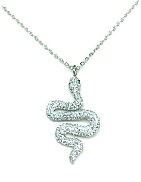 COLLAR DE SERPIENTE EXOTISMO Y TENTACION ADORNANDO SU CUELLO