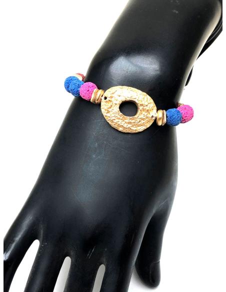 PULSERAS ORIGINALES DECORADAS CON LAVA VOLCANICA DE COLOR
