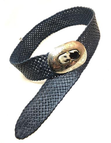 CINTURONES DE PIEL ANCHOS PARA CADERA AZUL BAQUERO