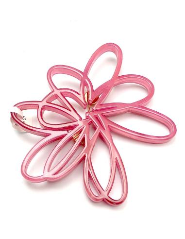 BROCHES MUJER FLOR  CALADA CAREY  ROSA