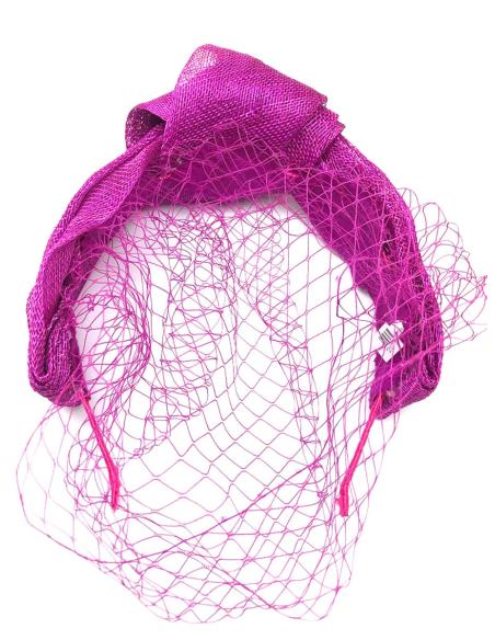 DIADEMAS BUGAMBILIAS CON REDECILLA PARA BODAS Y CEREMONIAS