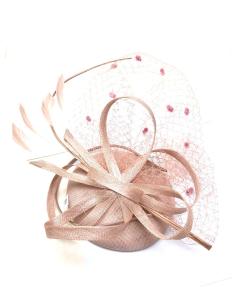 TOCADOS ROSAS PARA BODAS CON REDECILLA ESPECIAL MADRINAS 2