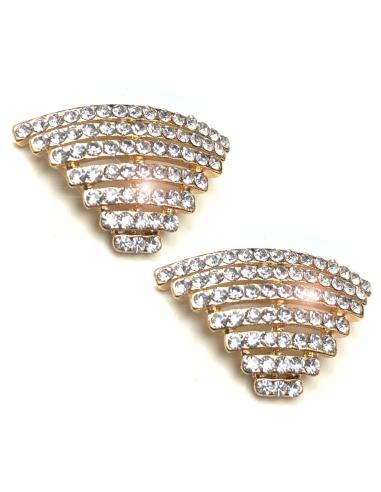 PENDIENTES MUJER DE CLIP ABANICOS DORADOS, JARDIN DEL DESEO