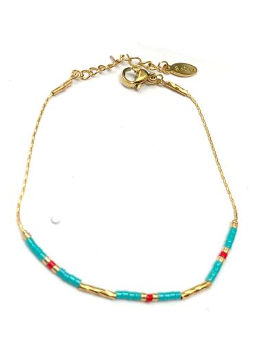 PULSERAS MUJER FINAS CON PIEDRAS TURQUESA, JARDIN DEL DESEO