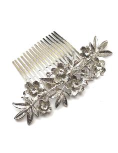 Imagen del producto PEINETAS PLATEADAS CON BONITAS FLORES DECORADAS CON CRISTAL