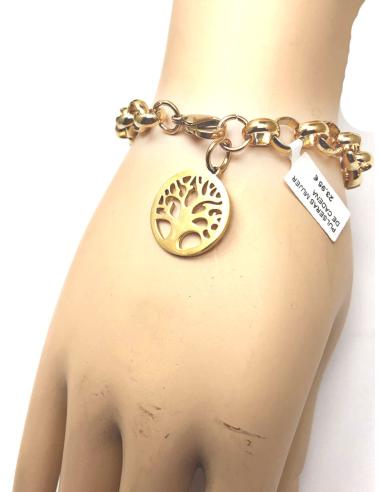 PULSERAS MUJER DE CADENA DORADA Y...