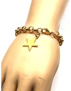PULSERAS MUJER DE CADENA DORADA CHARM DE ESTRELLA 2